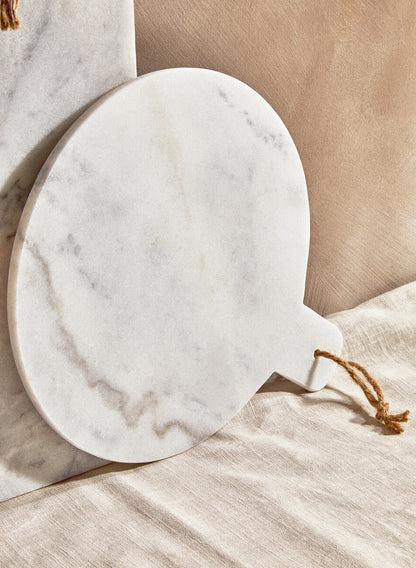 Kindia Round Marble Paddle Chopping And Serving Board