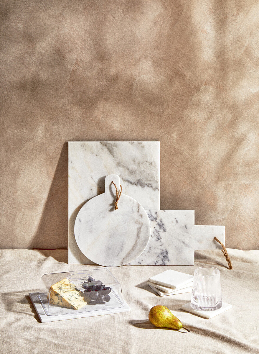 Kindia Round Marble Paddle Chopping And Serving Board