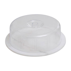 Kindia White Marble Cake Board With Domed Lid