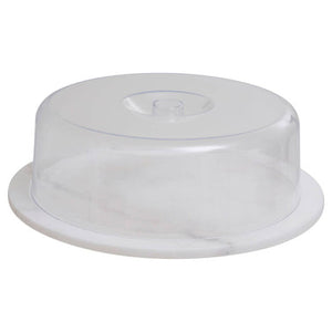 White Marble Cake Board with Domed Lid | Kindia