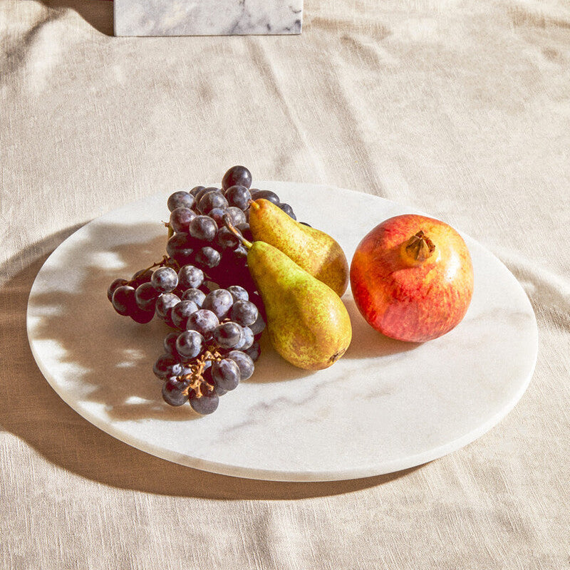 Kindia Round White Marble Lazy Susan