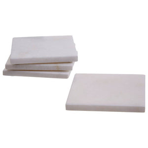 Kindia Set Of Four White Marble Square Coasters