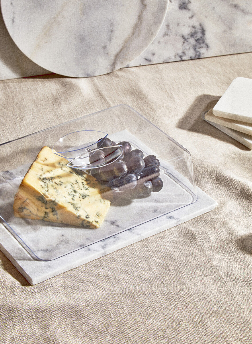 Kindia Set Of Four White Marble Square Coasters