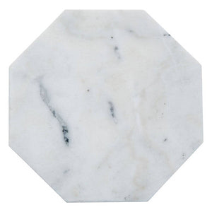 Kindia White Finish Octagonal Marble Trivet