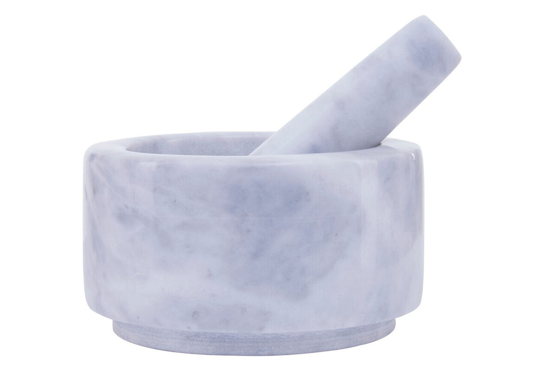 Salerno Grey Marble Mortar And Pestle