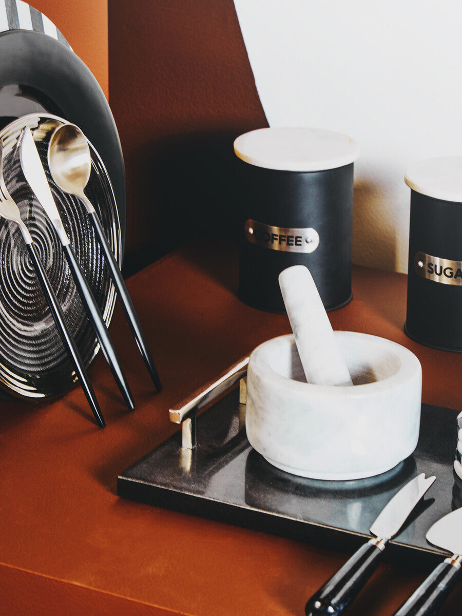 Salerno Grey Marble Mortar And Pestle