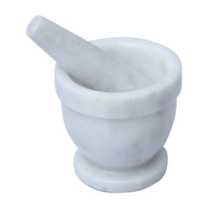 Salerno White Marble Mortar And Pestle Set