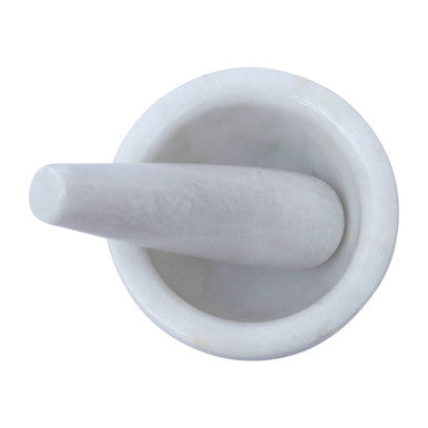 Salerno White Marble Mortar And Pestle Set