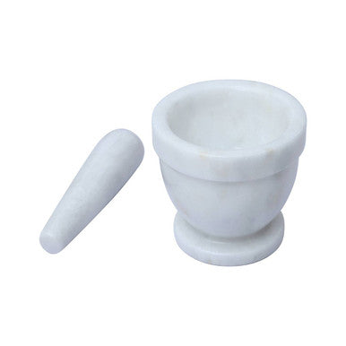 Salerno White Marble Mortar And Pestle Set