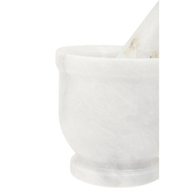 Salerno White Marble Mortar And Pestle Set
