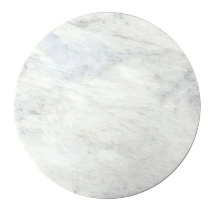 Round marble coaster with gray and white marbled pattern on a white background