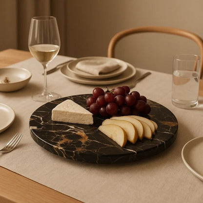 Marmore Black And Gold Marble Lazy Susan