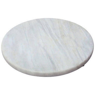 Salerno White Round Chopping and Serving Board in Marble