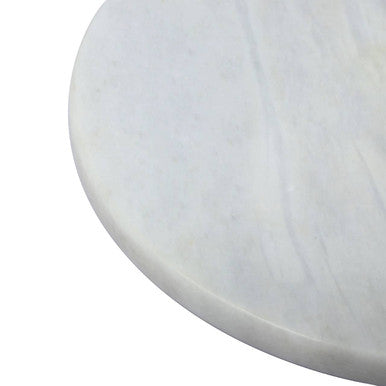 Salerno White Round Chopping and Serving Board in Marble