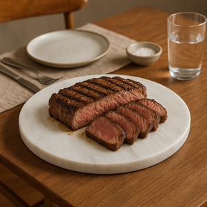White Round Chopping and Serving Board | Salerno