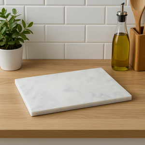 White Marble Rectangular Chopping and Serving Board | Salerno