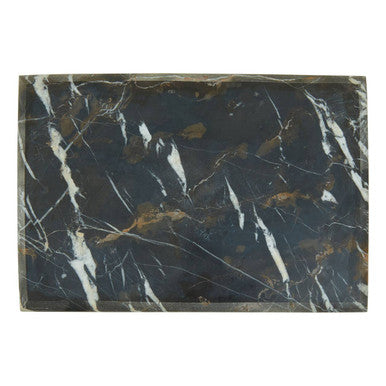 Ziarat Black And Gold Marble Rectangular Chopping And Serving Board