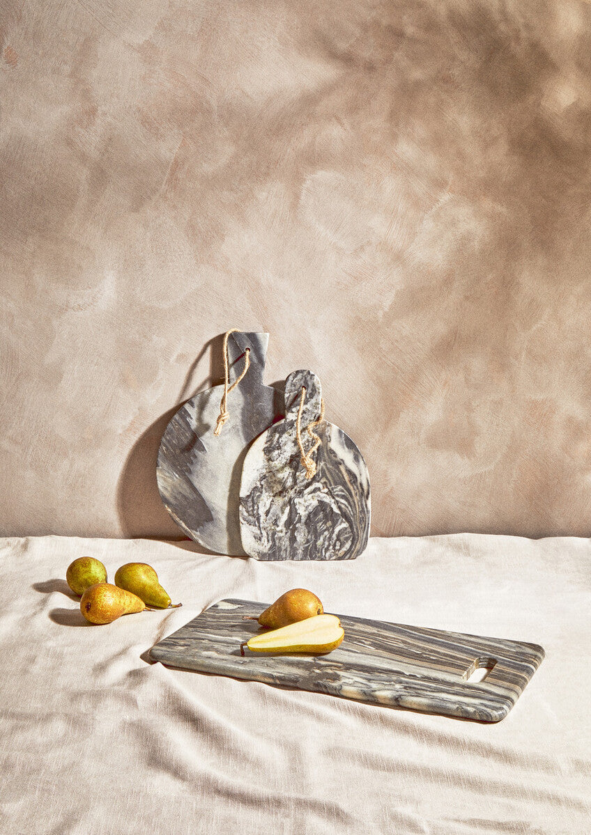 Marmore Rounded Grey Marble Chopping And Serving Board