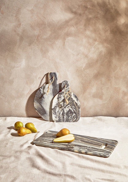 Marmore Rounded Grey Marble Chopping And Serving Board