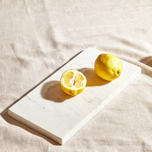 Salerno White Marble Rectangular Chopping or Serving Board