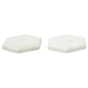 Kindia Set Of 4 White Marble Hexagonal Coasters