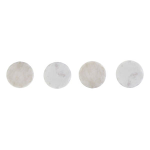 Kindia Set Of 4 White Marble Rustic Edge Coasters
