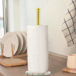 Gold Kitchen Roll Holder with Marble Base | Delphine