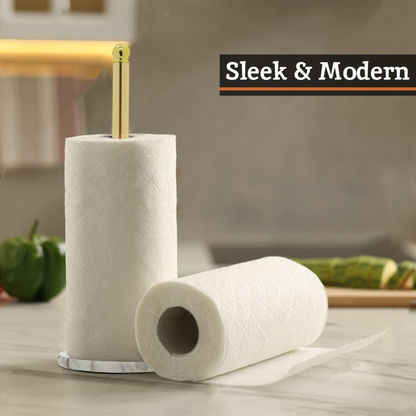 Delphine Gold Kitchen Roll Holder With Marble Base