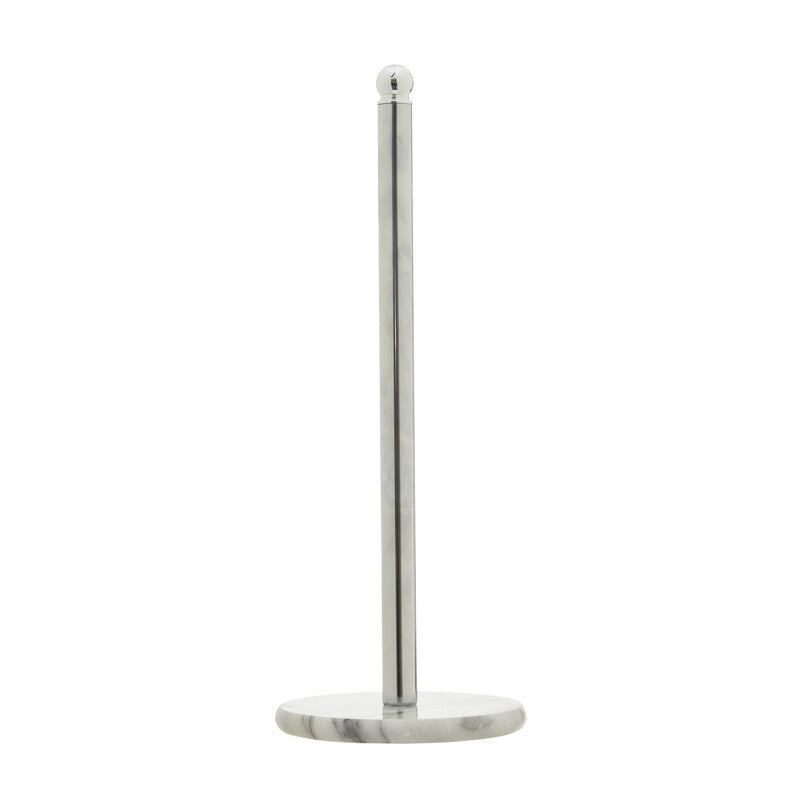 Delphine Chrome Kitchen Roll Holder with Marble Base