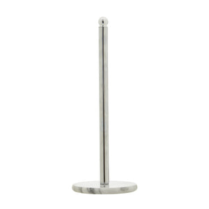 Delphine Chrome Kitchen Roll Holder with Marble Base