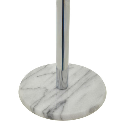 Delphine Chrome Kitchen Roll Holder with Marble Base