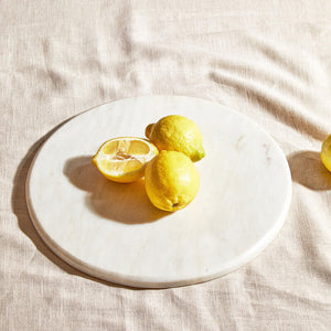 Kindia Round White Marble Chopping and Serving Board