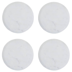 Set of Four Round White Marble Coasters | Kindia