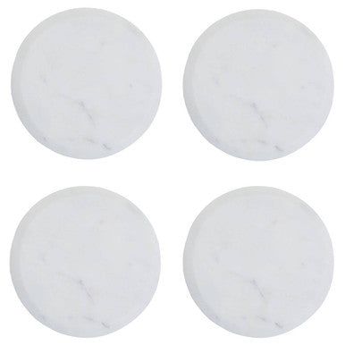 Kindia Set Of Four Round White Marble Coasters