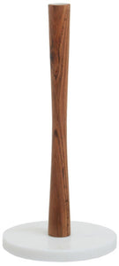 Acacia Wood and Marble Kitchen Roll Holder | Monzaro