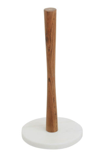 Monzaro Acacia Wood And Marble Kitchen Roll Holder