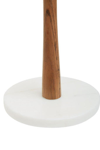 Monzaro Acacia Wood And Marble Kitchen Roll Holder