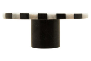 Soma Small Black and White Marble Round Cake Stand