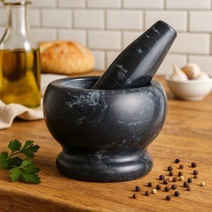 Black Marble Mortar and Pestle Set | Marmore