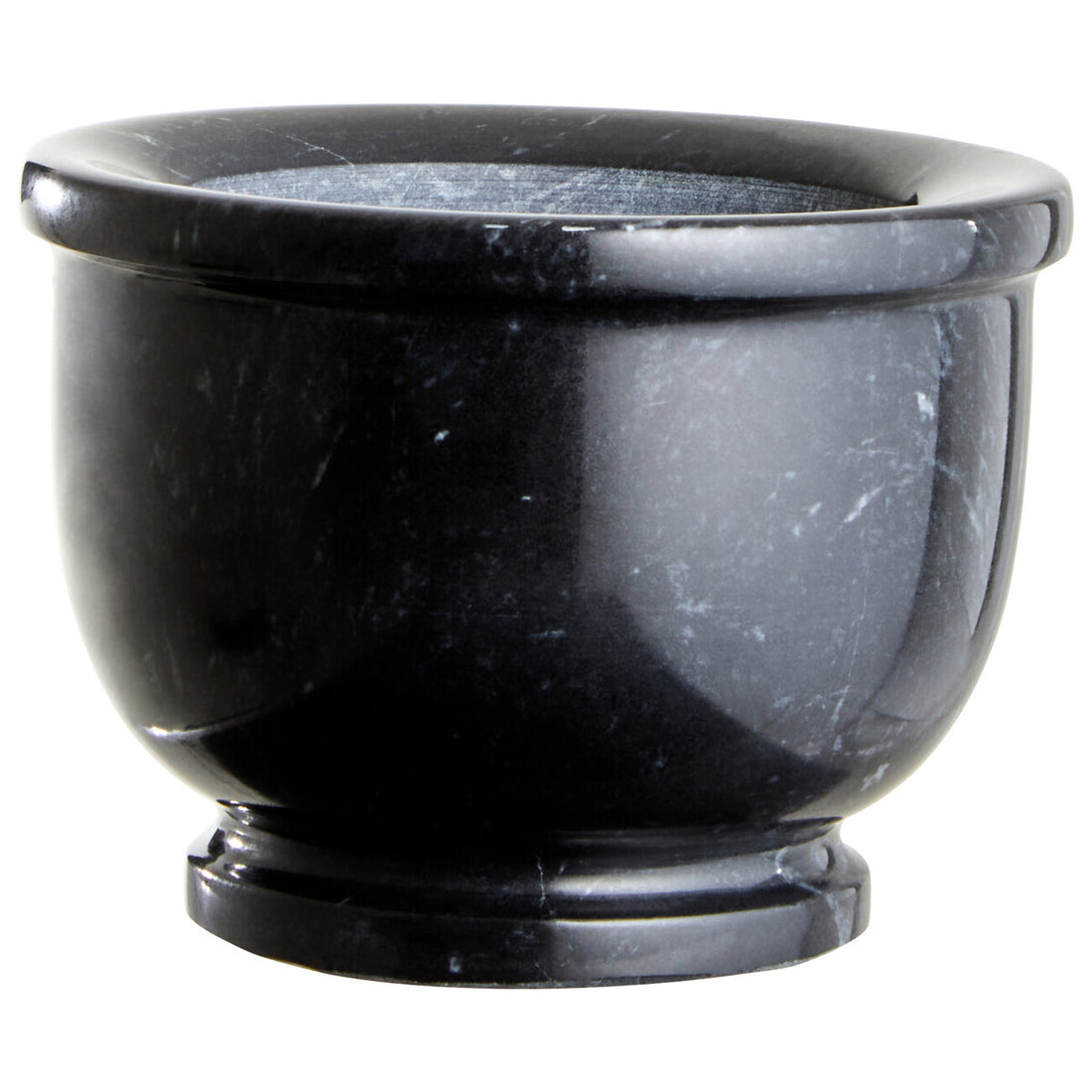Marmore Black Marble Mortar And Pestle With Rim