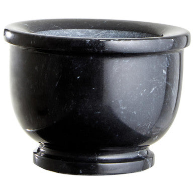 Marmore Black Marble Mortar And Pestle With Rim