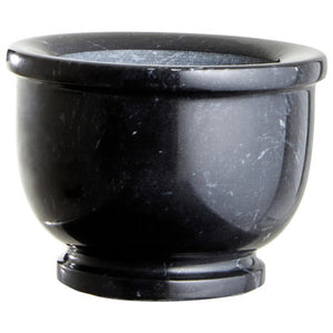 Marmore Black Marble Mortar And Pestle With Rim