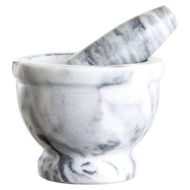 Salerno Grey Marble Mortar And Pestle With Rim