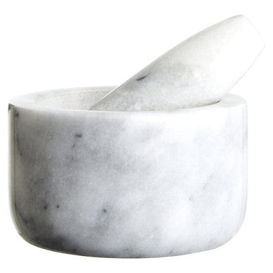 Salerno Grey Marble Straight Mortar And Pestle