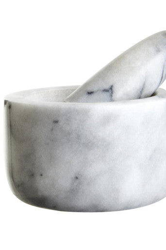 Salerno Grey Marble Straight Mortar And Pestle