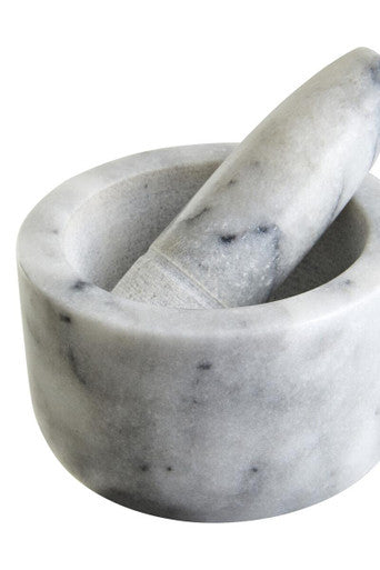 Salerno Grey Marble Straight Mortar And Pestle