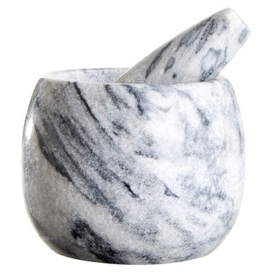 Salerno Grey Marble Clean Sided Mortar And Pestle