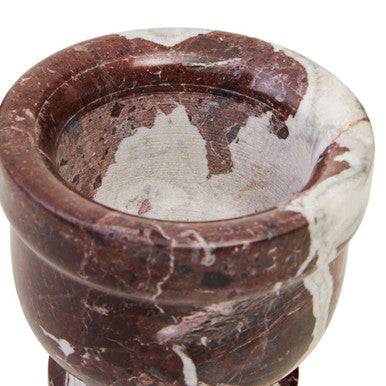 Salmo Red and White Marble Mortar and Pestle