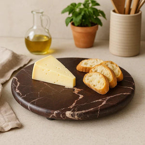 Red Marble Round Chopping and Serving Board | Salmo