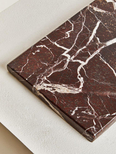 Salmo Rectangular Red and White Marble Chopping and Serving Board